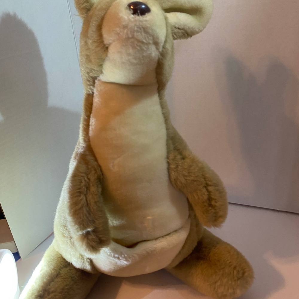 Plush Tan Kangaroo Stuffed Animal - Soft Kids Toy
